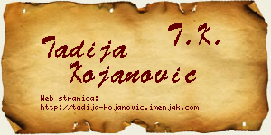 Tadija Kojanović vizit kartica